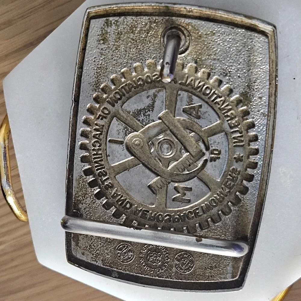 Vintage Bastian Bros Machinist And Aerospace A of‎ M Solid Brass Belt Buckle USA